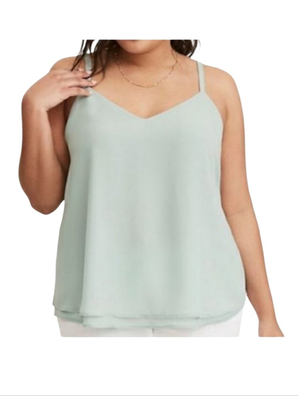 Torrid Mint Green Chiffon Rank Top Size 0